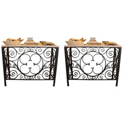 Pair of French 19th Century Iron Panels as Consoles