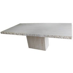 Live Edge Italian Travertine Dining or Conference Table