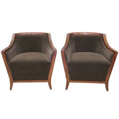 Stunning Pair Art Deco Style Councill Lounge Chairs