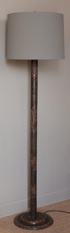 19th C Chinese Carved Standing Floor Lamp. The detailed carving on this lamp is simply gorgeous! Great accent to any room!