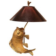 1970's Chapman Brass Coy Sculptured Lamp