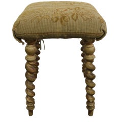 19th C Italian Gilt Twisted Leg Stool