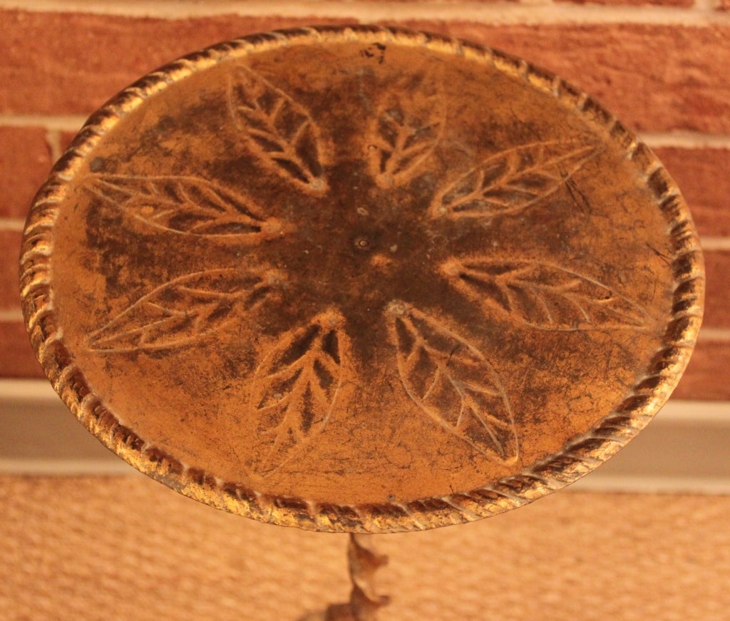1940's Spanish Martini Table with Embossed Top