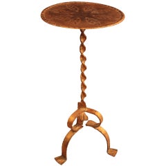 1940's Spanish Martini Table with Embossed Top