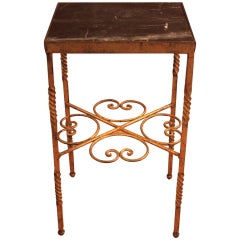 1940's Spanish Martini Table with Black Marble Top