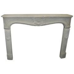 19th Century French Limestone Fireplace