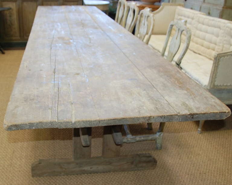 Large 18th Century Swedish Trestle Table 3