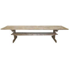 Large 18th Century Swedish Trestle Table