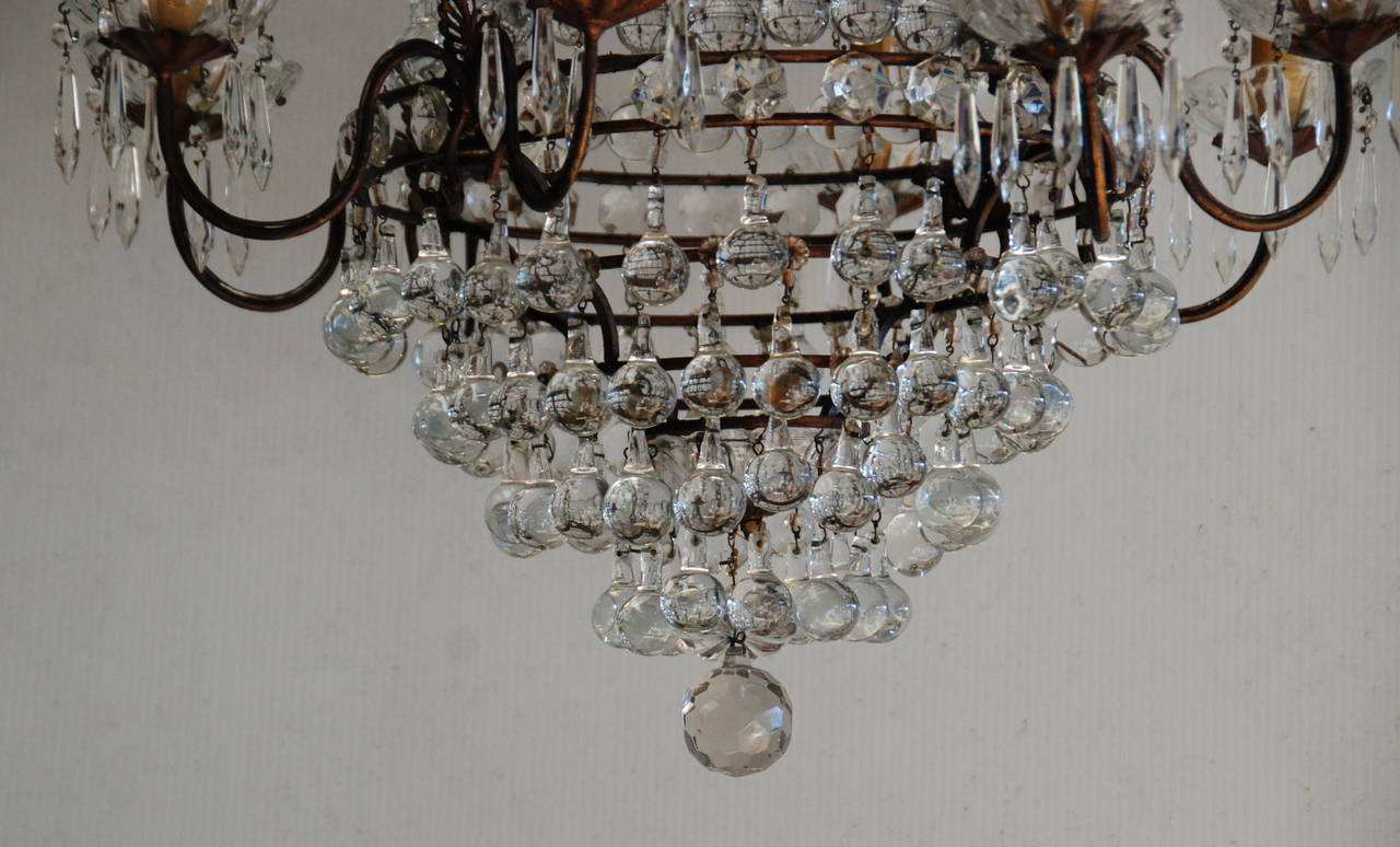 Italian Crystal Chandelier, 19th Century For Sale 3