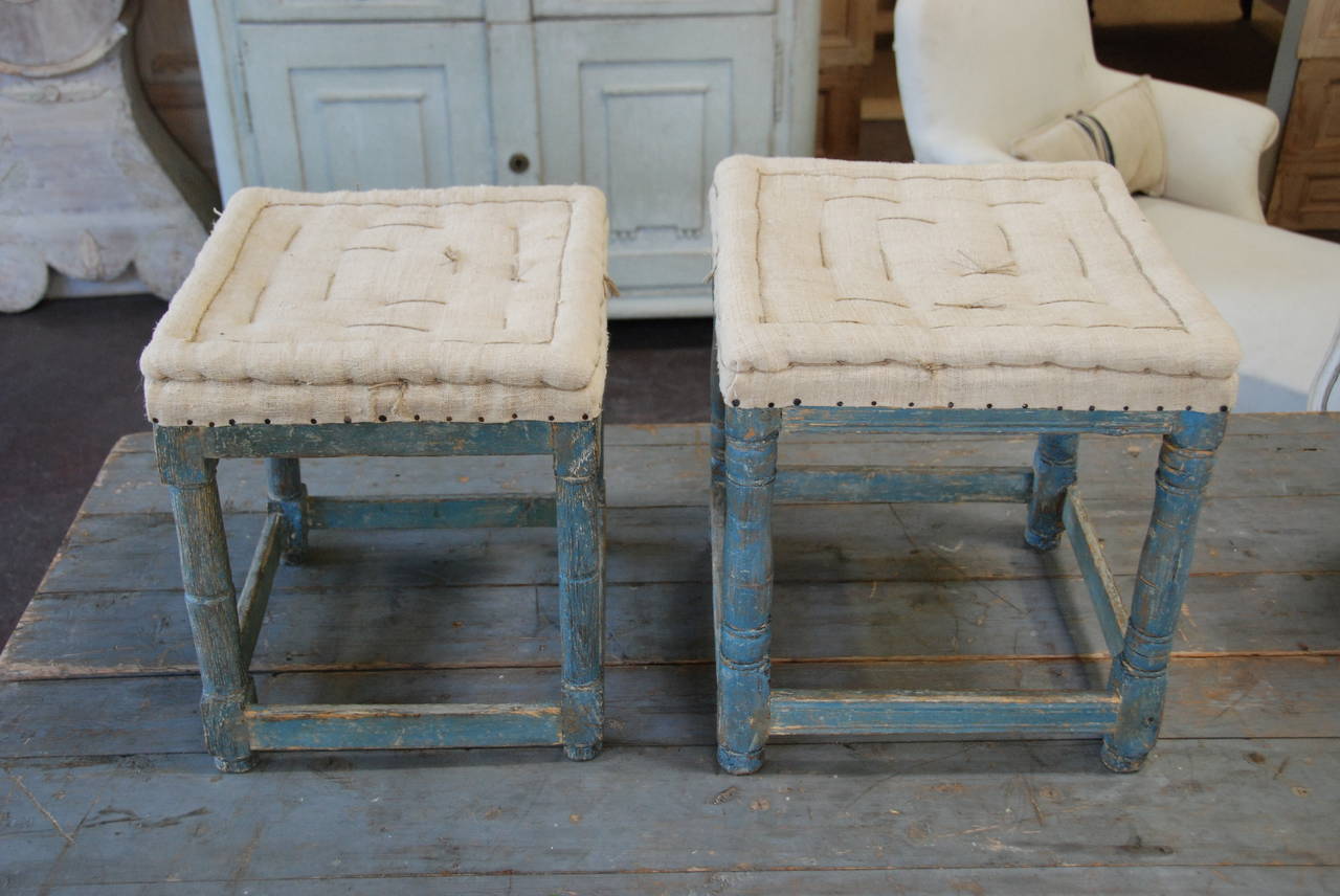 Pair of 19th Century Gustavian Stools 3