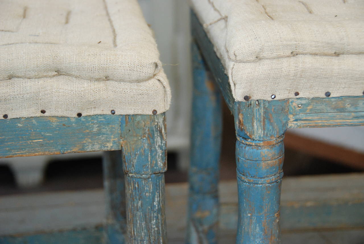 Pair of 19th Century Gustavian Stools In Good Condition In Encinitas, CA