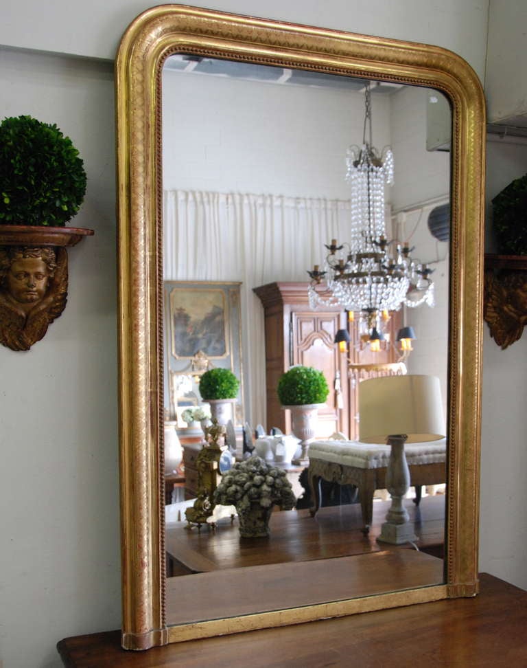French Tall 19th Century Louis Philippe Mirror
