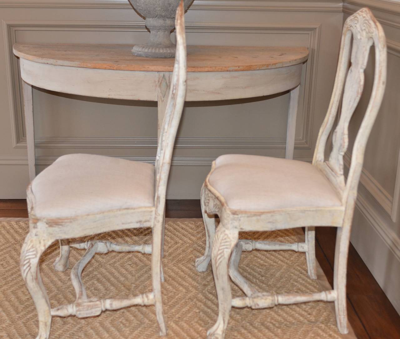 Set of Six Swedish Rococo Style Chairs For Sale 2