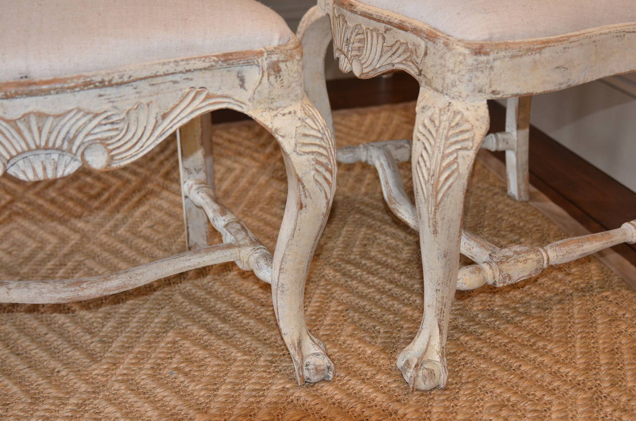 Set of Six Swedish Rococo Style Chairs