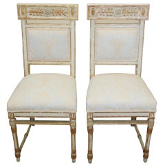 Pair of 18th Century Italian Neoclassical Side Chairs
