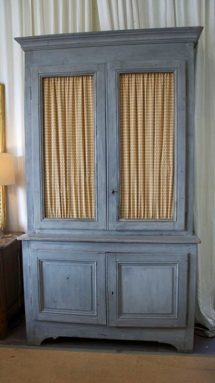 Early 19th Century Blue Buffet a Deux Corps