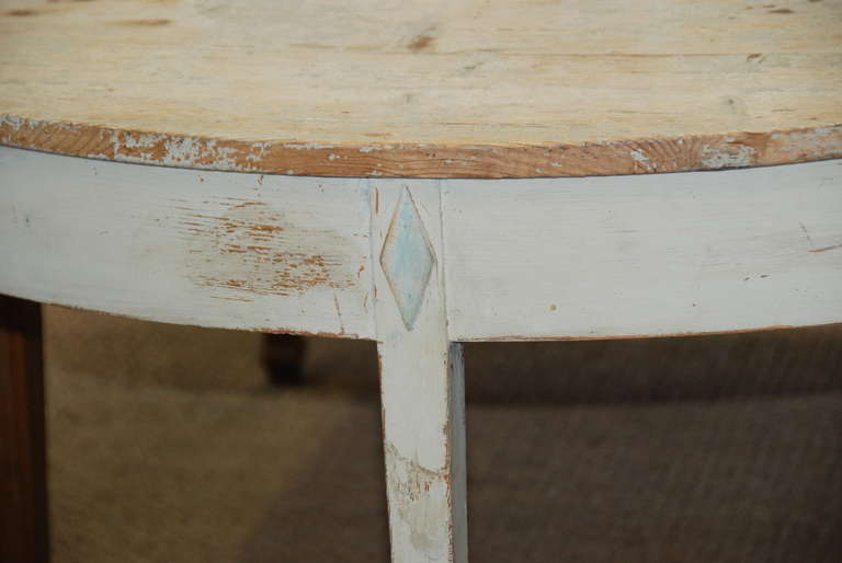 Pine Pair of 19th Century Swedish Gustavian Style Demi Lune Tables