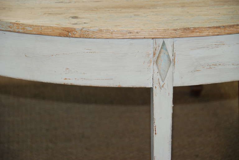Pair of 19th Century Swedish Gustavian Style Demi Lune Tables In Good Condition In Encinitas, CA