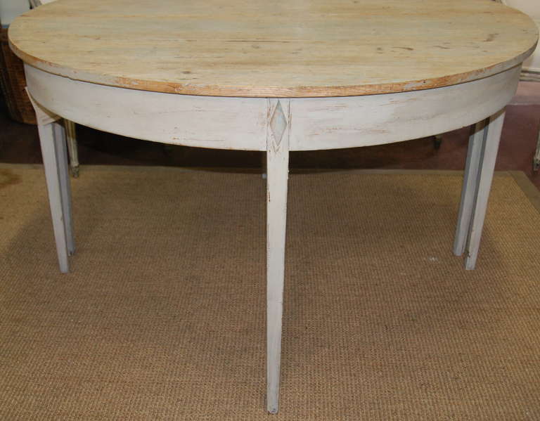 Pair of 19th Century Swedish Gustavian Style Demi Lune Tables 4