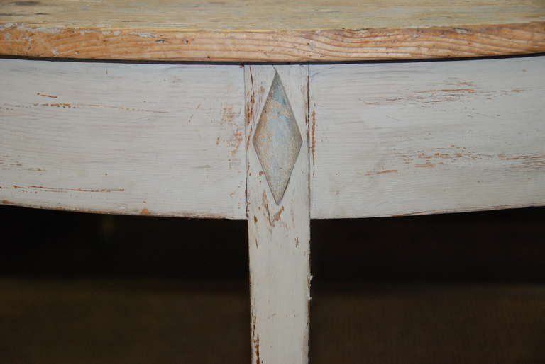 Pair of 19th Century Swedish Gustavian Style Demi Lune Tables 3