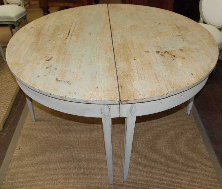Pair of 19th Century Swedish Gustavian Style Demi Lune Tables 1