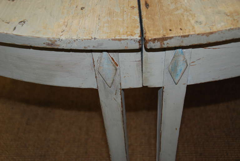 Pair of 19th Century Swedish Gustavian Style Demi Lune Tables 5