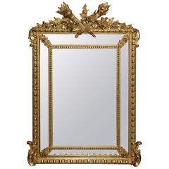 Antique French Regency Gilded Mirror Facette