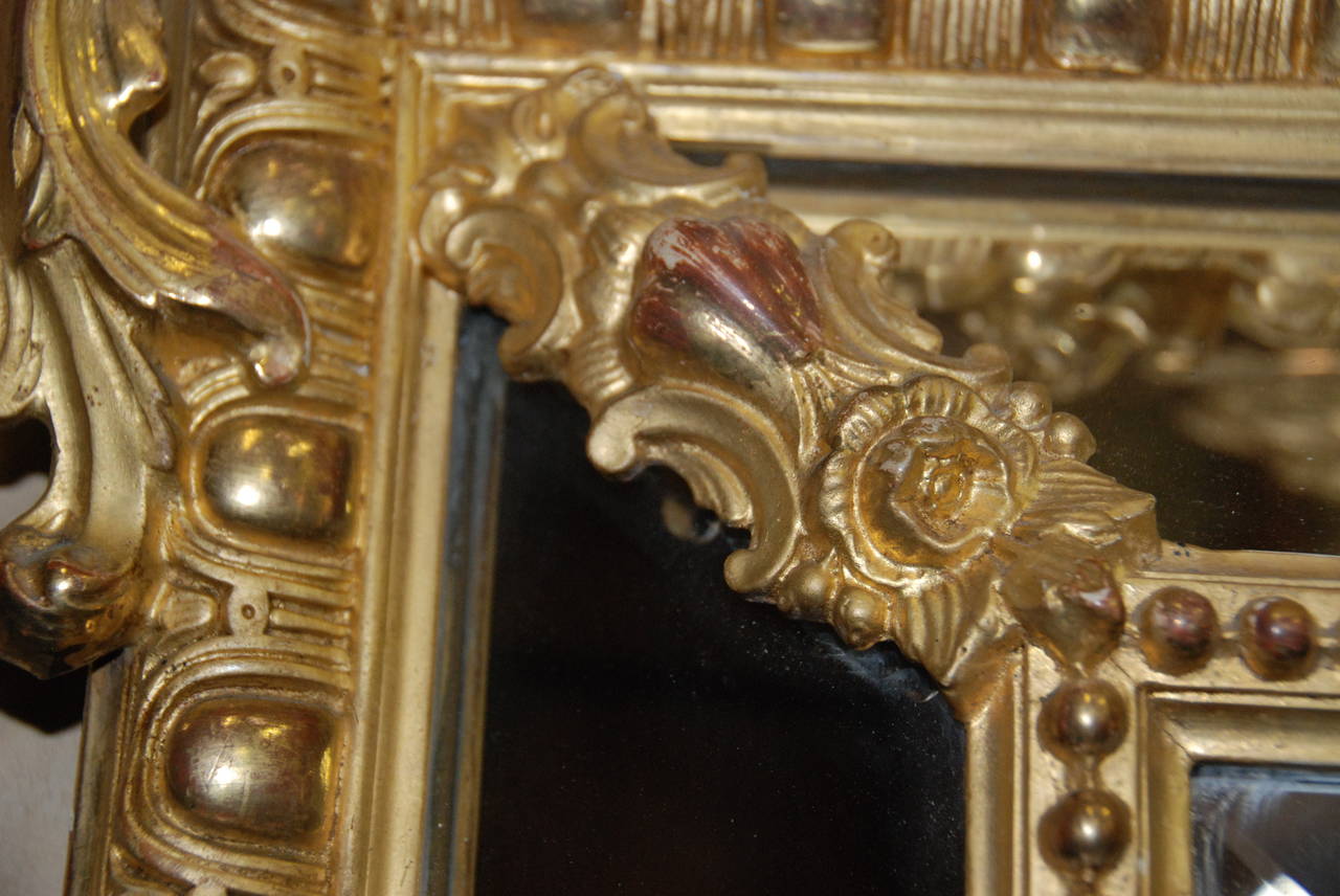 French Regency Gilded Mirror Facette