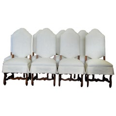 Set of 8 Os de Mouton French Walnut Chairs