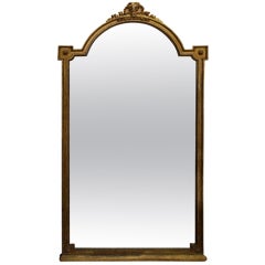 Antique Grand 19th Century Beveled French Gilded Mirror