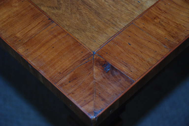 French Walnut and Cherry Library Table In Excellent Condition In Encinitas, CA