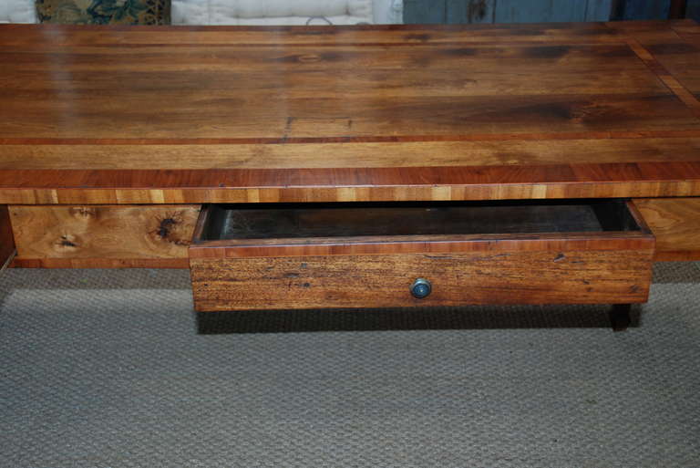 French Walnut and Cherry Library Table 2