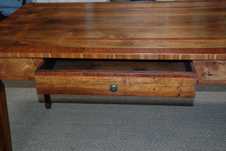 French Walnut and Cherry Library Table 3