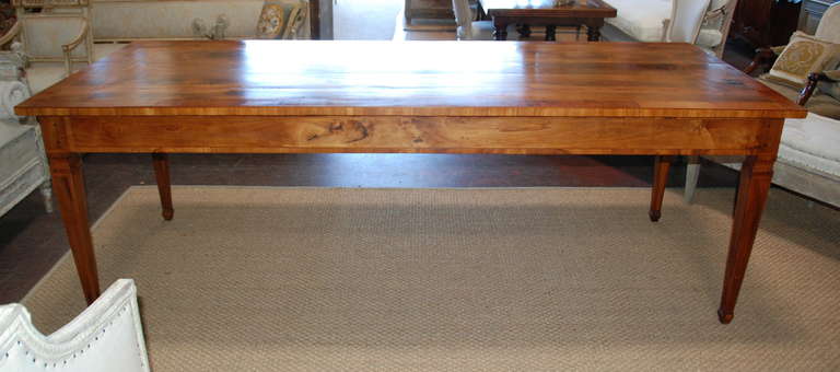 French Walnut and Cherry Library Table 6