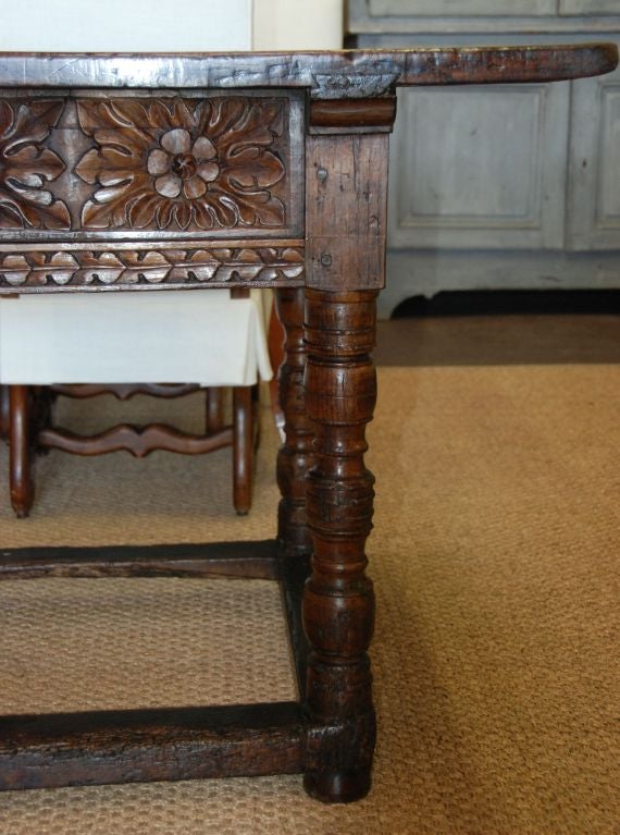 18th Century and Earlier Early 18th Century Spanish Walnut Knee Hole Desk/Library Table