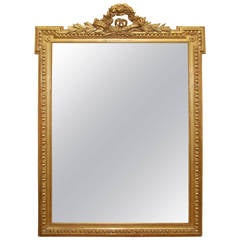 Antique French Napoleon III Giltwood Mirror
