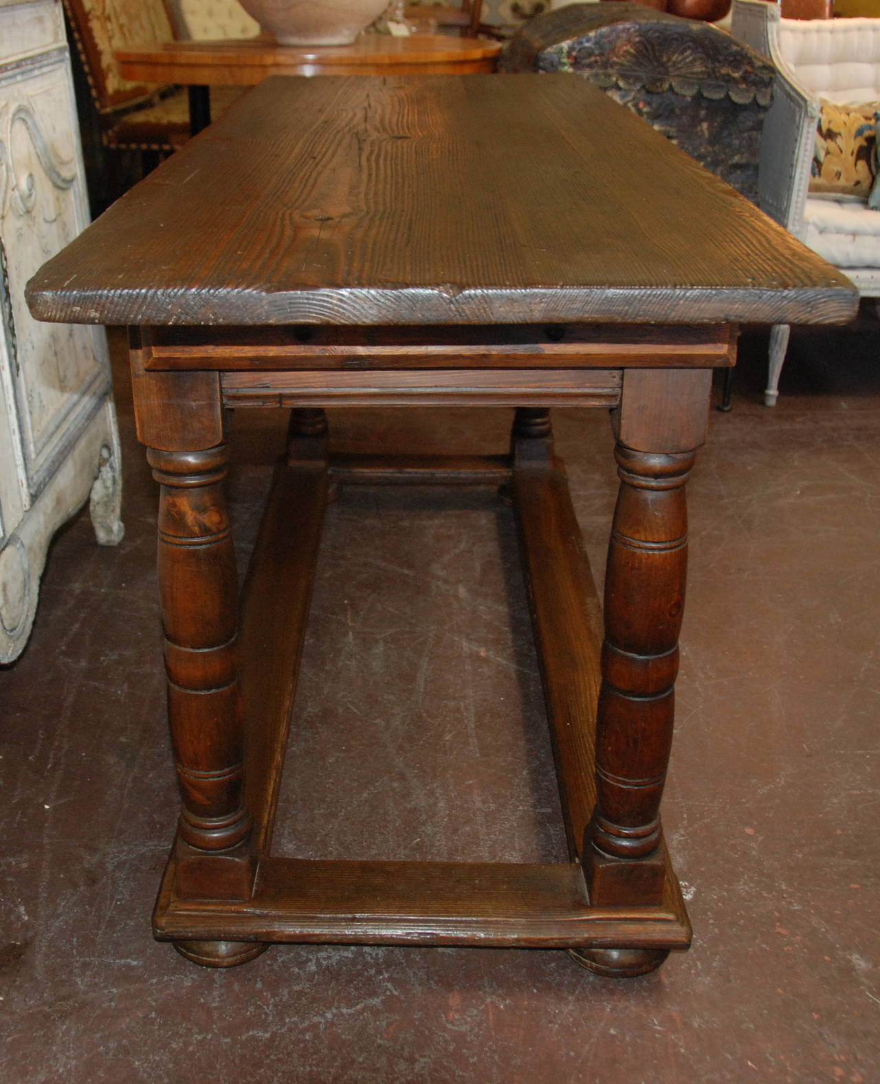 19th century French walnut refectory table from Normandy, France.