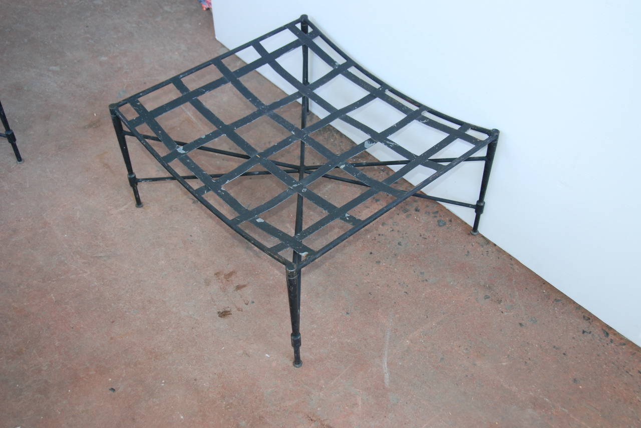 North American Pair of Mid-Century John Good Iron Footstools