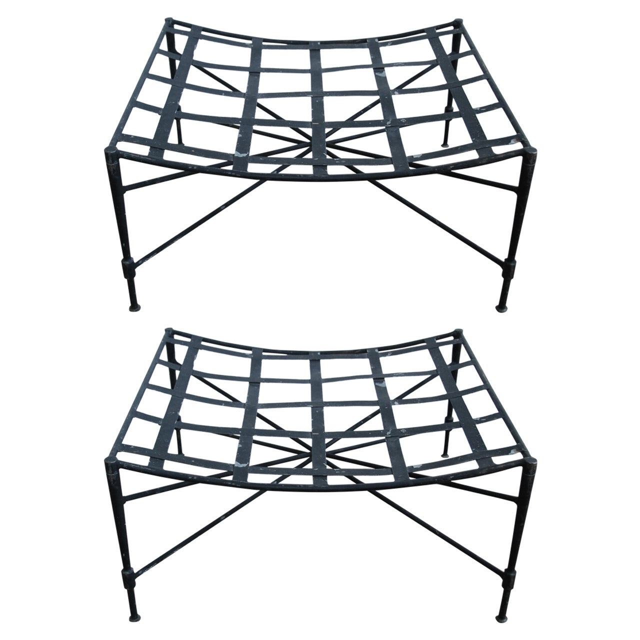 Pair of Mid-Century John Good Iron Footstools