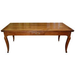 Large 19th c. French Cherry Draw Leaf Table