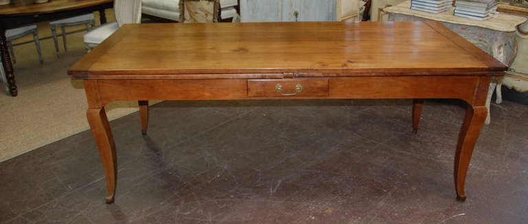 Lovely French draw leaf table from Normandy, France. Extends to 156