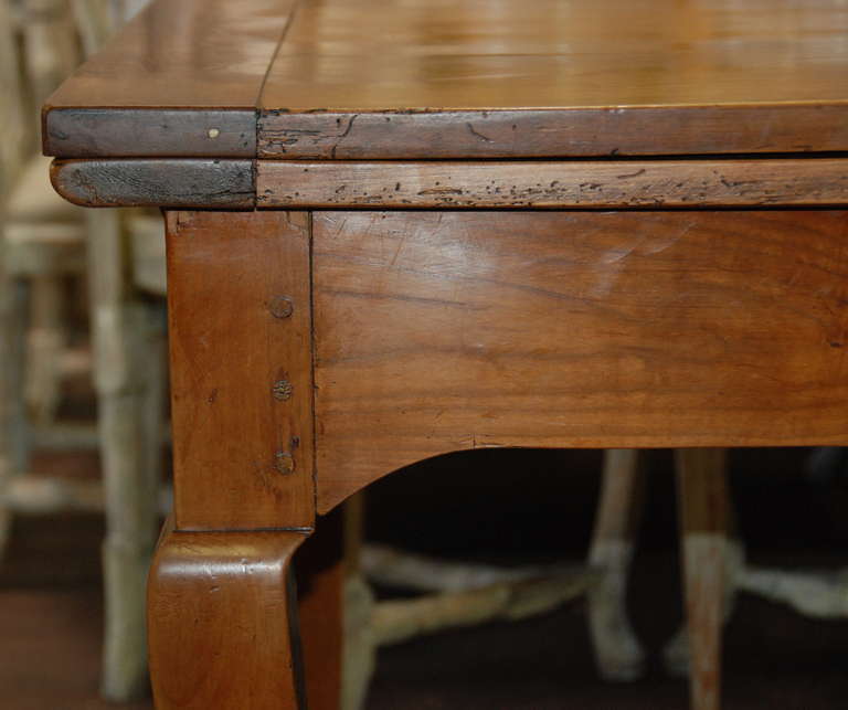 Large 19th c. French Cherry Draw Leaf Table In Excellent Condition In Encinitas, CA