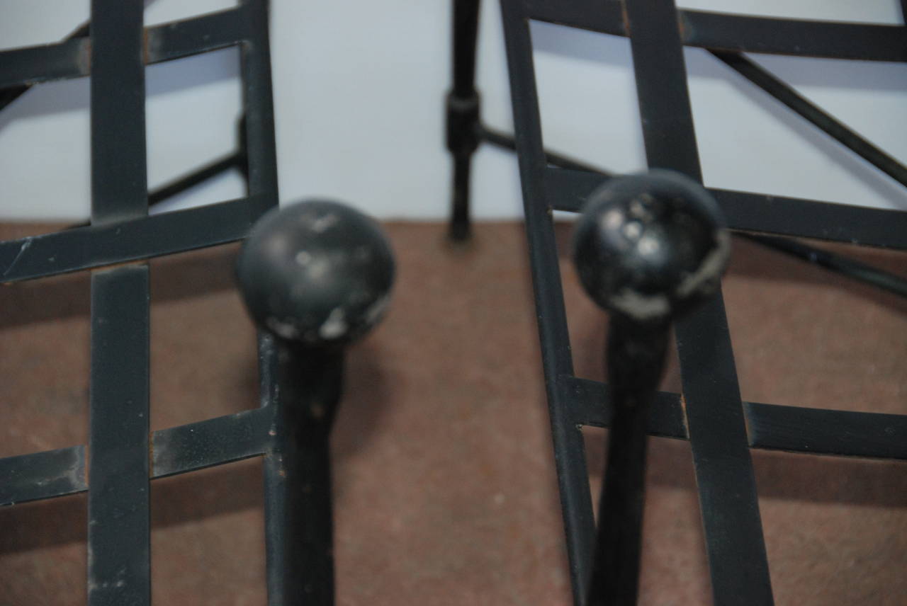 North American Pair of Mid Century John Good Iron Stools
