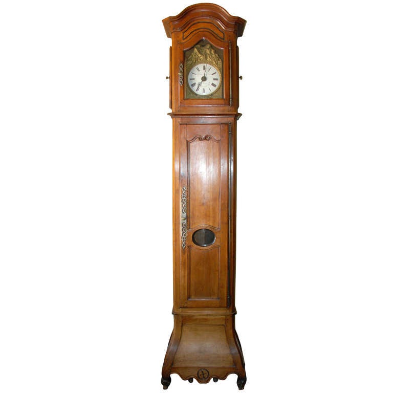 French Walnut Clock For Sale at 1stdibs