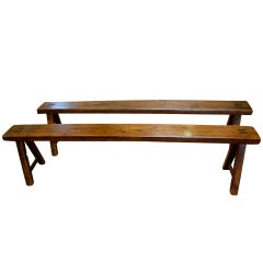 Pair of French Walnut Benches