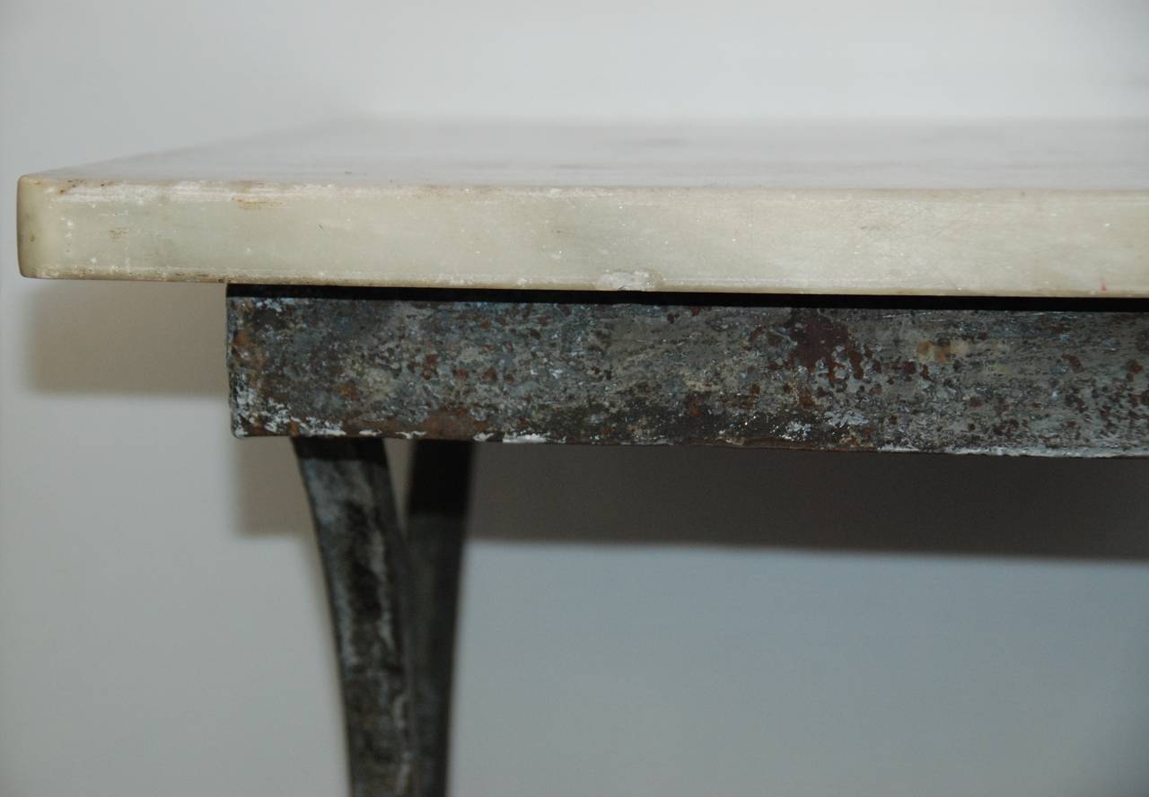 19th c.  Italian Iron Marble-Top Table 1