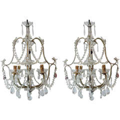 Pair of 19th Century Italian Crystal Chandeliers