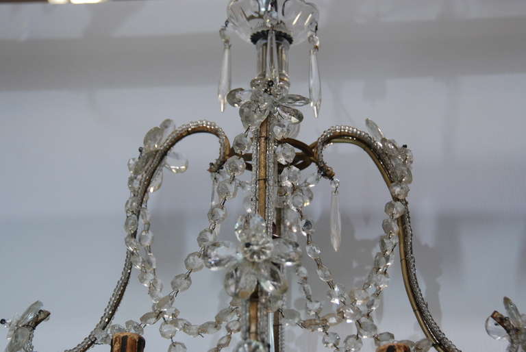 Pair of 19th Century Italian Crystal Chandeliers In Good Condition In Encinitas, CA