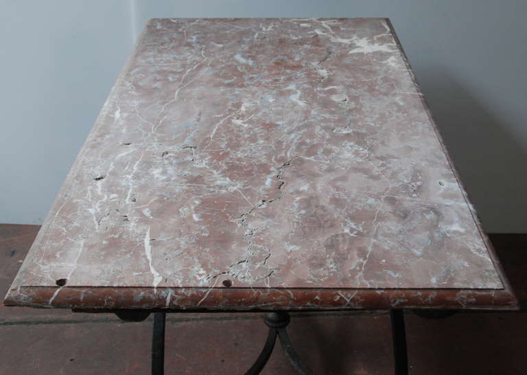 19th Century French Marble Top Console Table 1