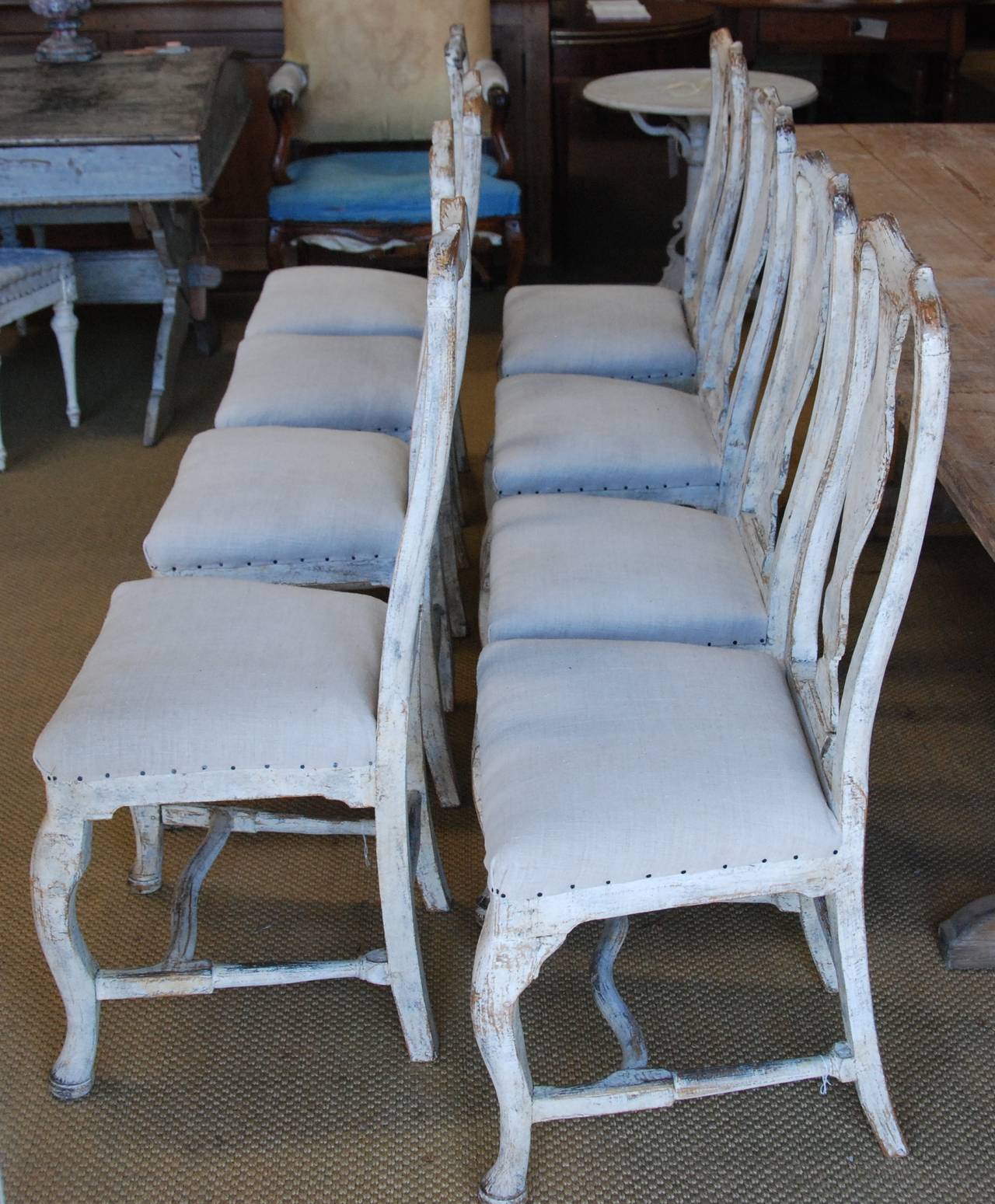 Set of Eight Swedish Period Rococo Chairs 2